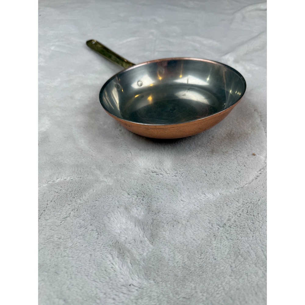 Tagus Portugal Vintage Copper Skillet Brass Handle 6 Inch Frying Pan R36